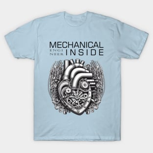 Mechanical Engineer Inside [Black Text Version] T-Shirt